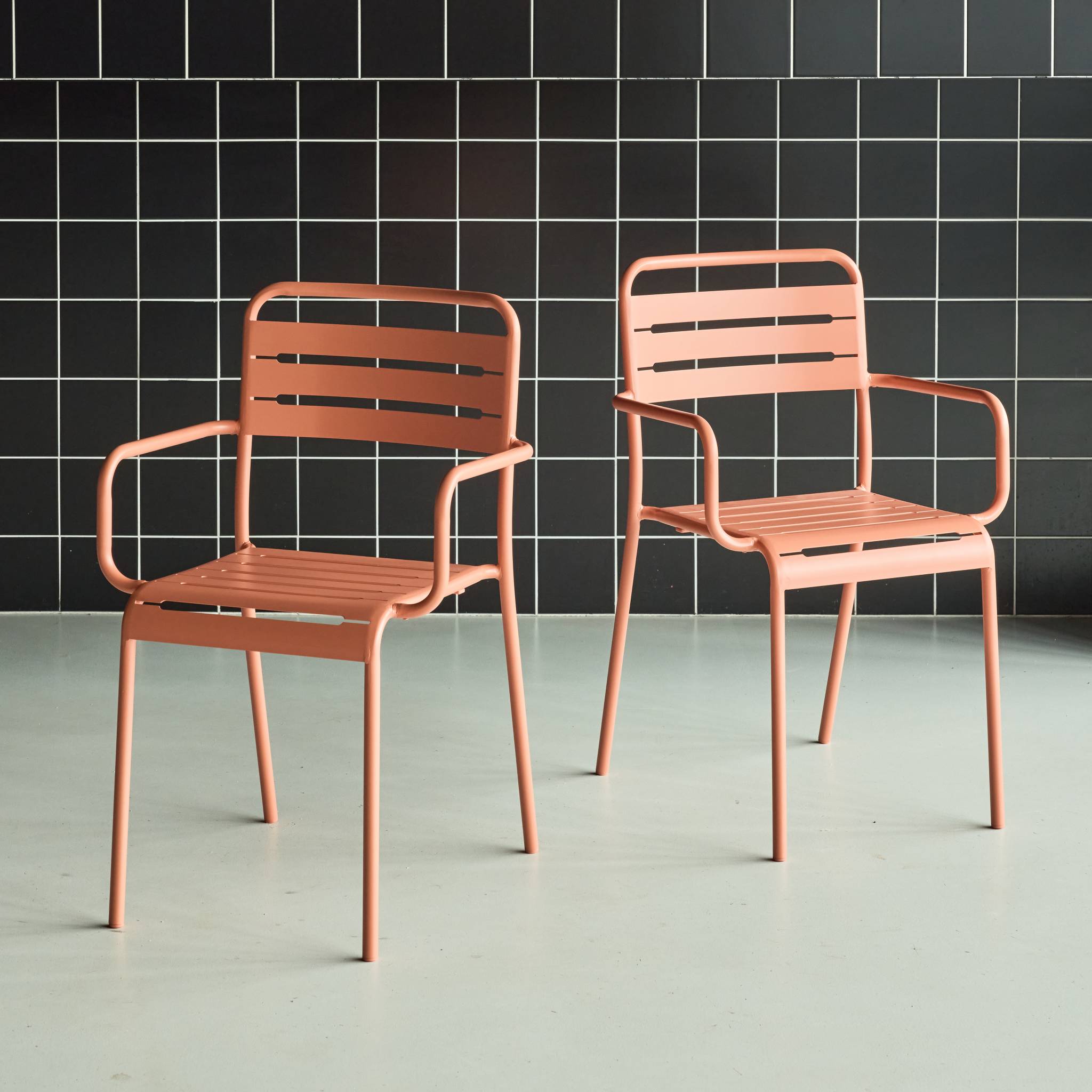 Fauteuil de jardin acier (lot de 2) AMÉLIA