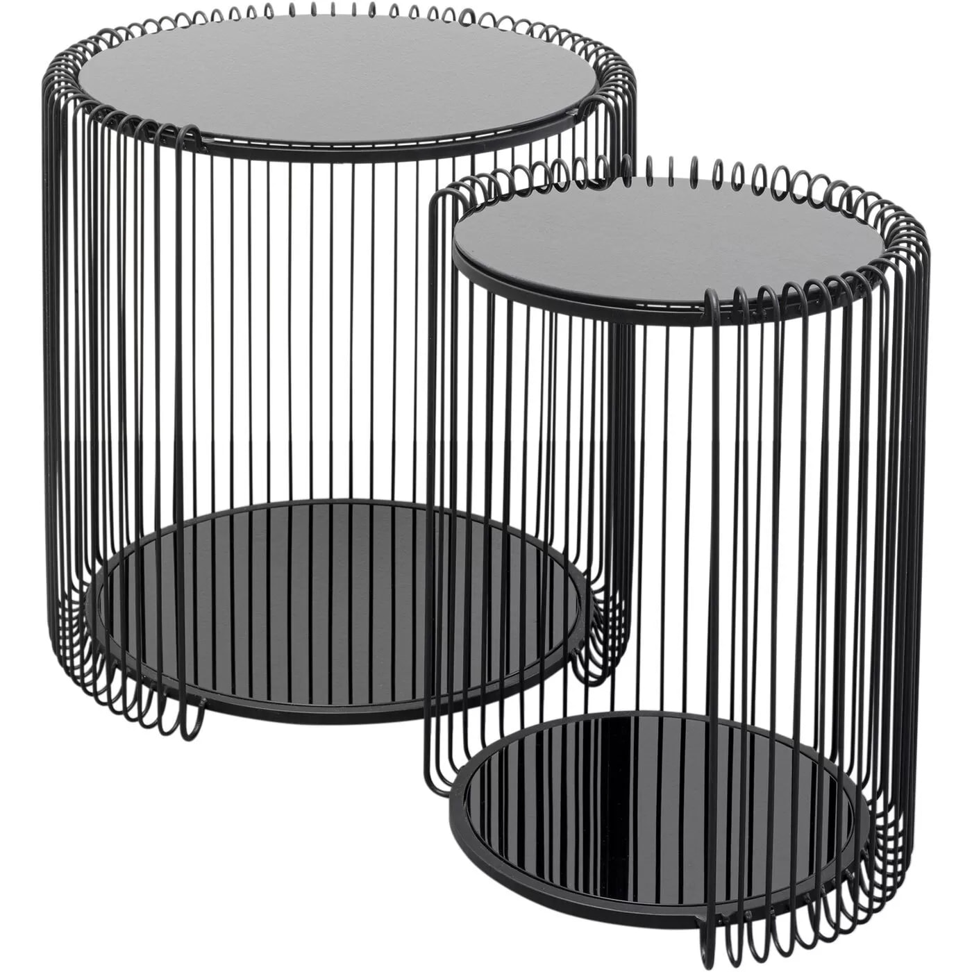 Tables d'appoint Wire Double noires set de 2 Kare Design