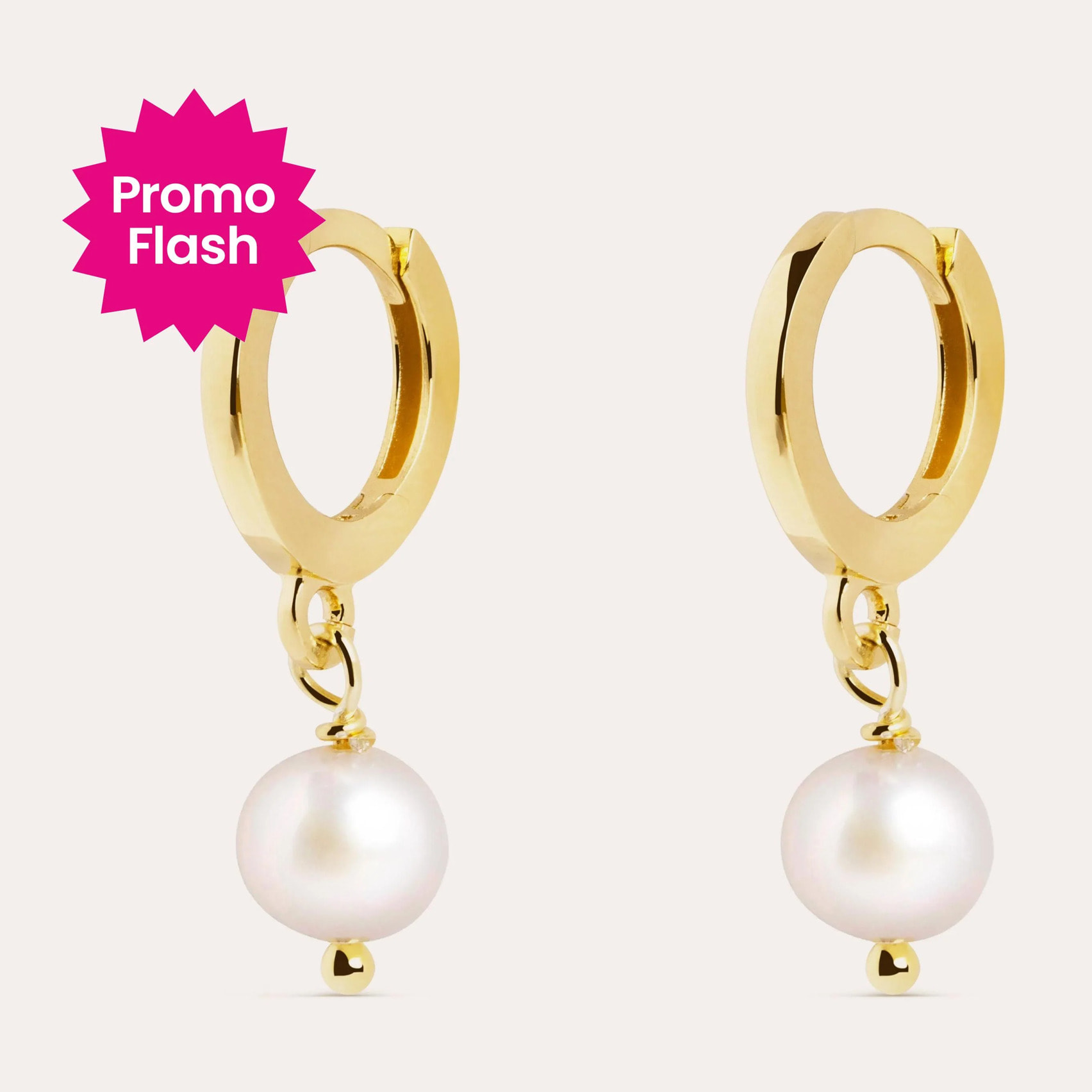 Pendientes Aro Pearl Plata Baño Oro