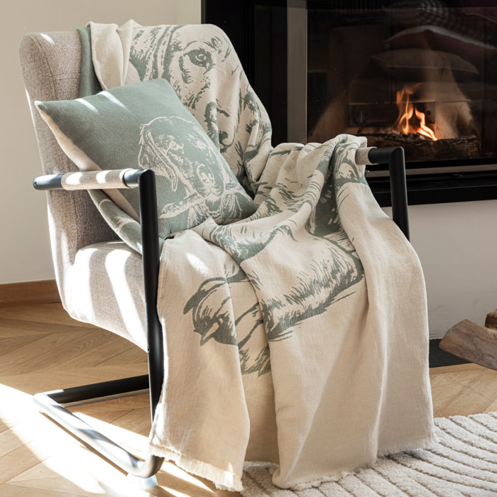 Plaid Jacquard 100% coton, AUTOUR DU FEU