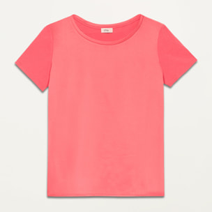 Oltre - Camiseta bimaterial - Rojo