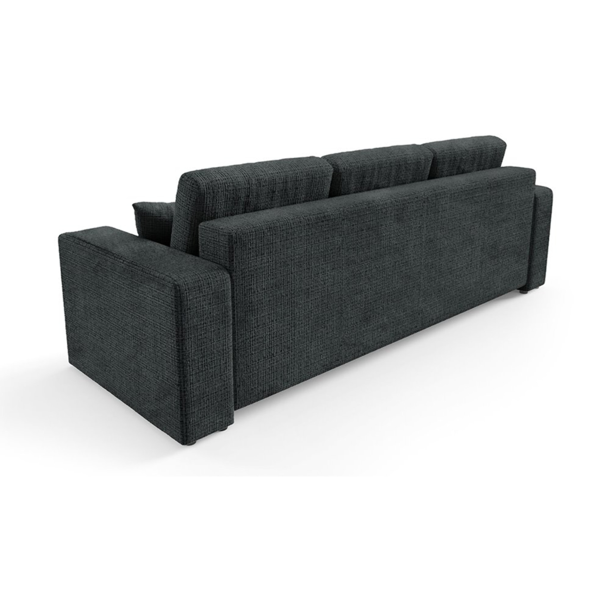 AURORE - Canapé 3 places en tissu texturé gris foncé
