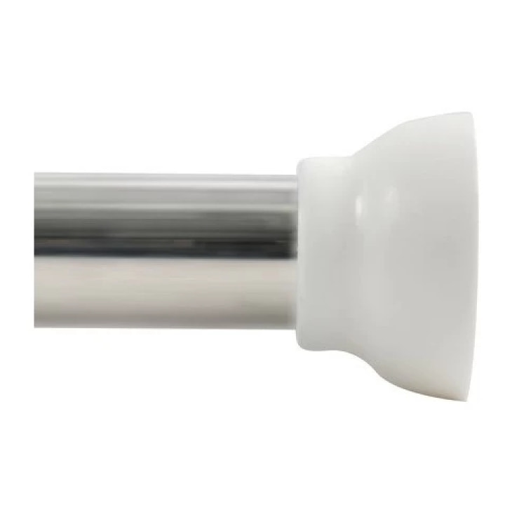 Barre tringle pour rideau de douche ou baignoire extensible sans perçage en Alu KRETA 75-125cm Finition Brillante Spirella