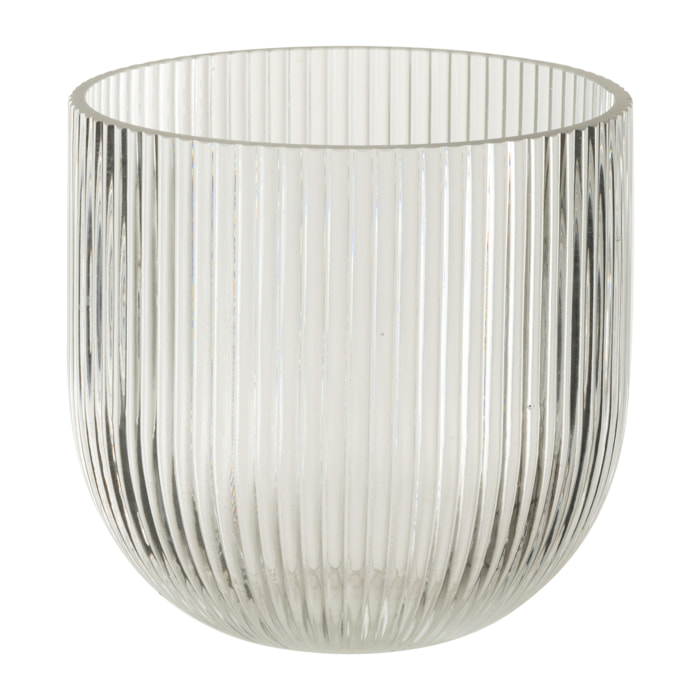 J-Line vase Rayé - verre - transparent - small