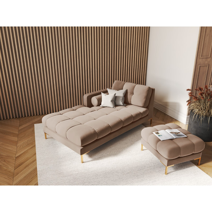 Méridienne gauche "Bali" en velours beige