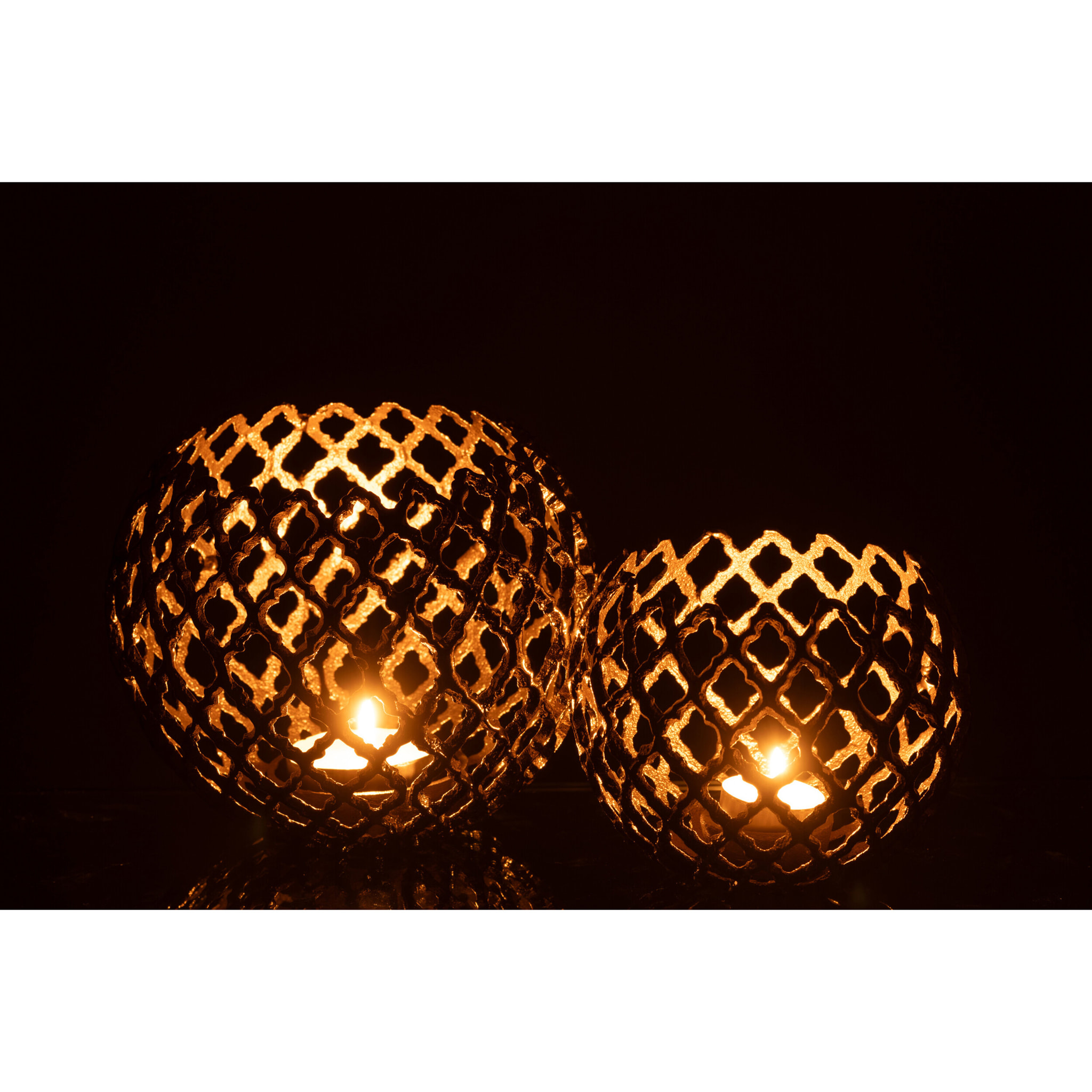 J-Line bougeoir Feuille - aluminium - or - large