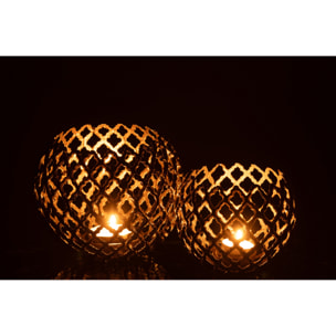 J-Line bougeoir Feuille - aluminium - or - large