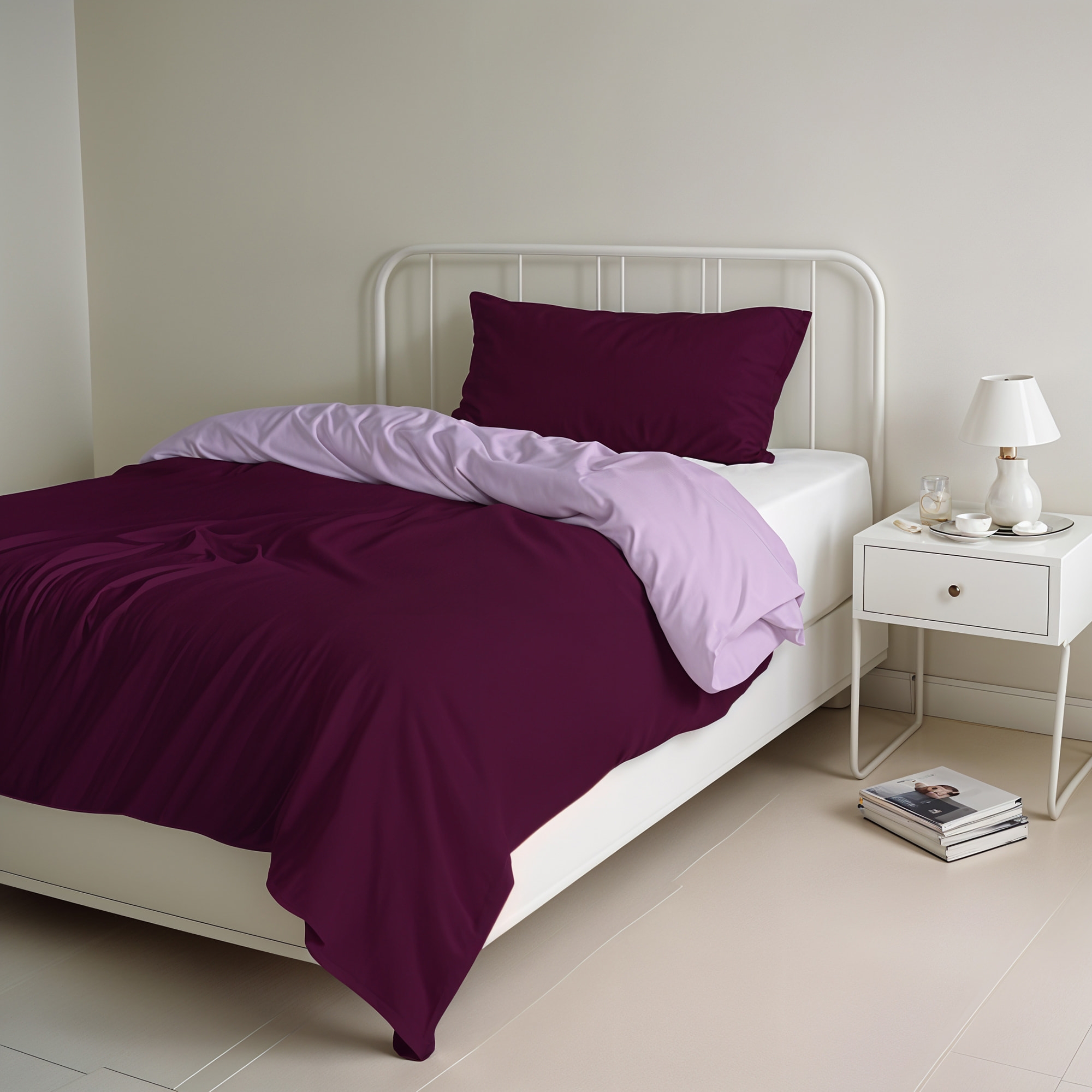 PARURE COPRIPIUMINO NATURAL COLOR SINGOLO - 100% COTONE MADE IN ITALY