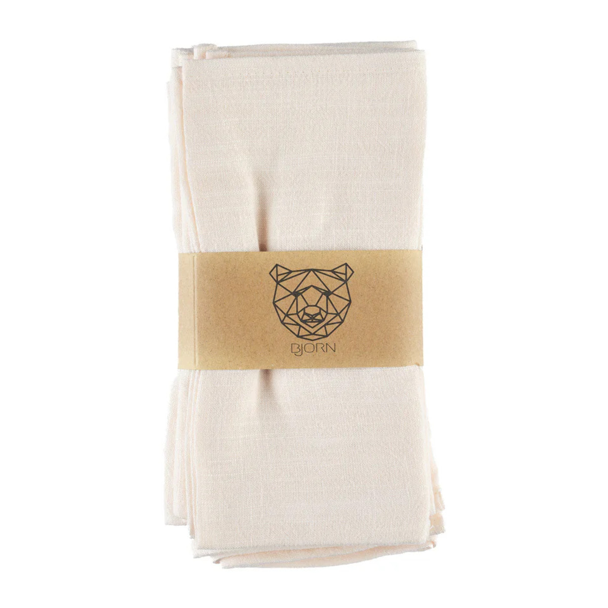 Serviette de table - 6 pièces - Lin et coton blanc crème
