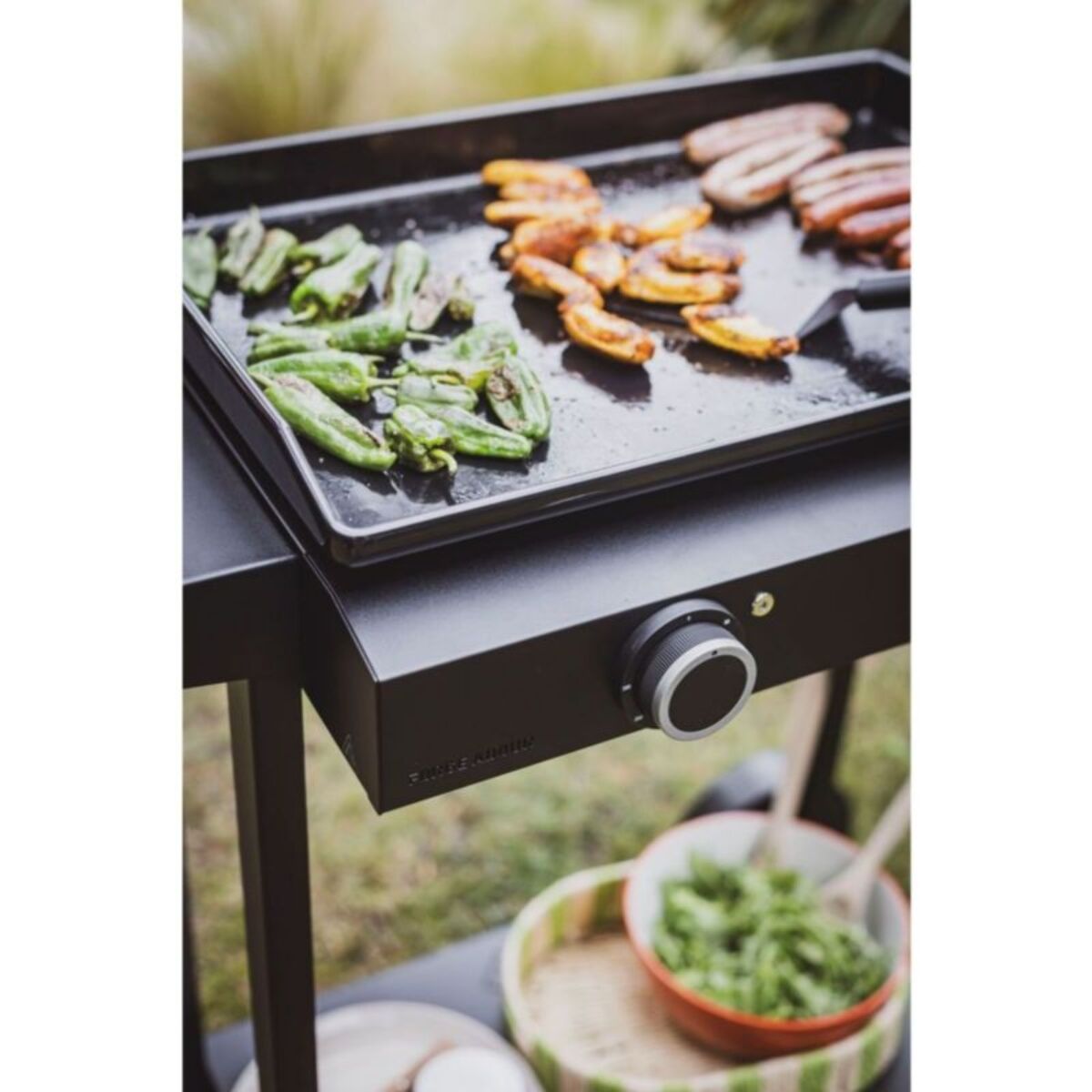 Plancha électrique FORGE ADOUR ACIER BASE 60A noir 2 brûleurs à poser, 57.5x37.9 cm