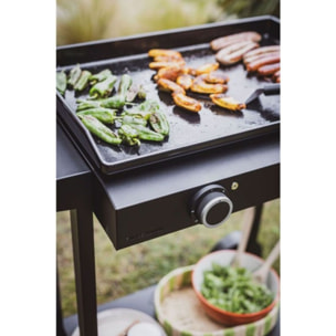 Plancha électrique FORGE ADOUR ACIER BASE 60A noir 2 brûleurs à poser, 57.5x37.9 cm