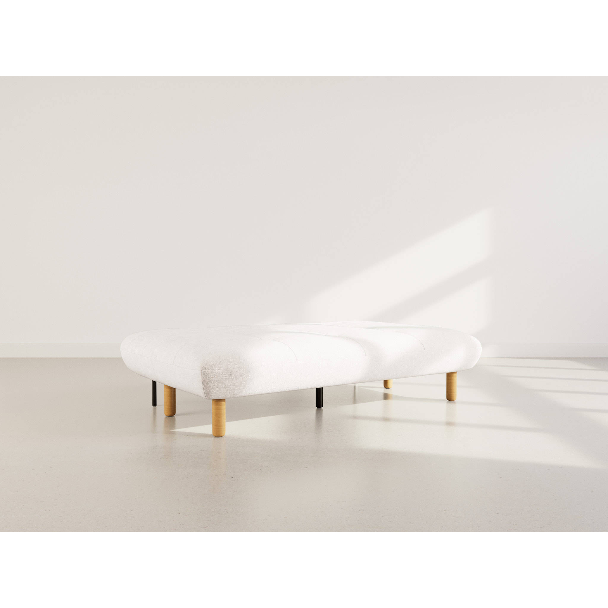 Soan - Banquette 2 places convertible clic-clac en velours texturé - Beige