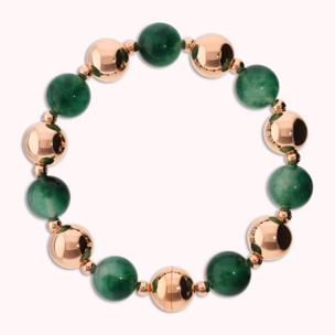 Bracciale con Bead Lucide e Pietre Naturali di Giada Verdi