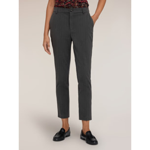 Motivi - Pantaloni slim regular in fantasia gessata - Grigio