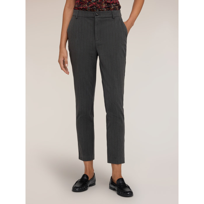 Motivi - Pantaloni slim regular in fantasia gessata - Grigio