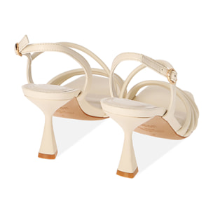 Sandali panna, tacco 7,5 cm