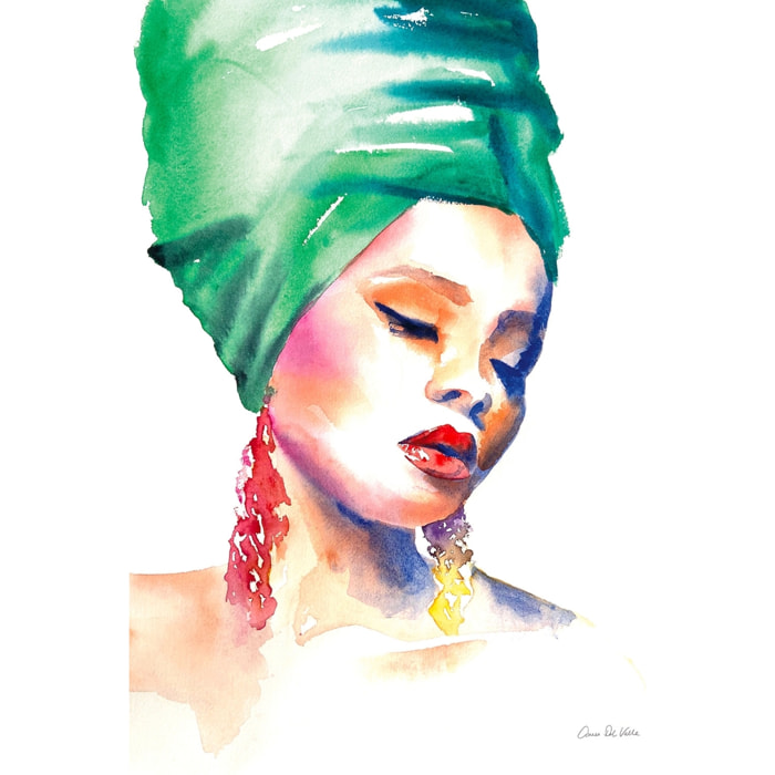 Tableau vintage turban vert Tableau alu Dibond