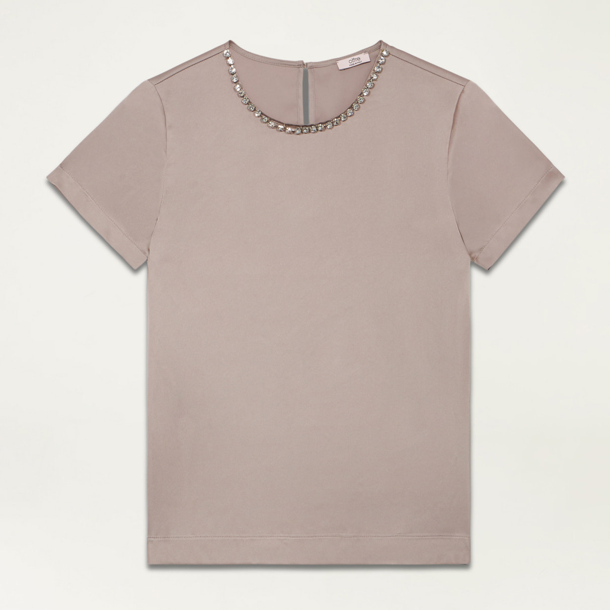 Oltre - Blusa in raso con castoni - Grigio