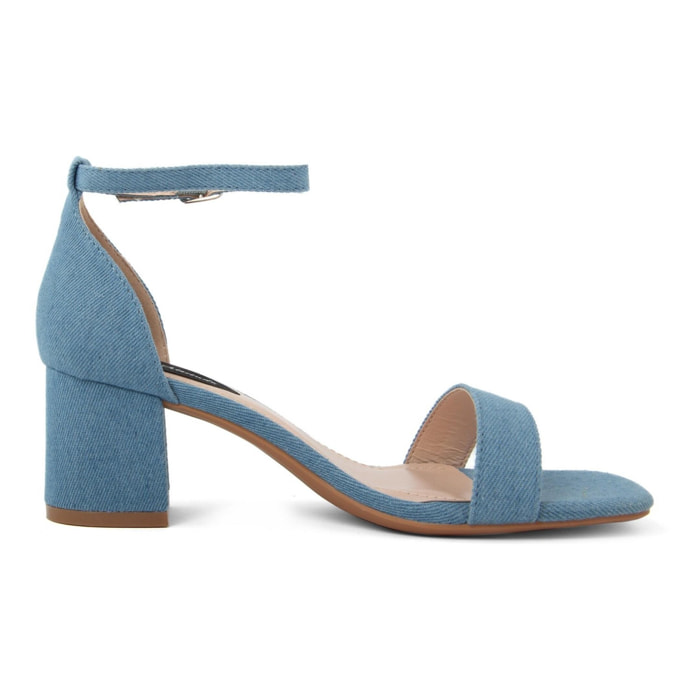 Sandali Donna colore Blu-Altezza tacco:6cm