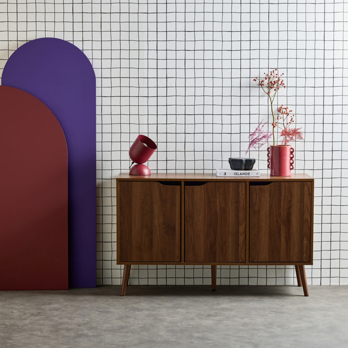 Buffet décor bois 3 portes 120cm NEPAL