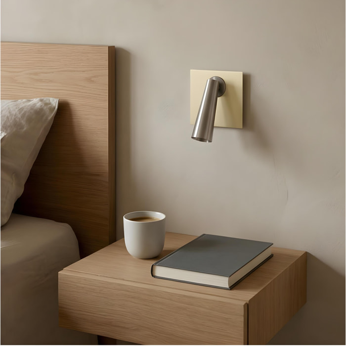 LEDS C4 Luz de Lectura Gamma Mix&Match Square LED 3.5 Blanco Cálido para Interior de Pared en Dormitorio, Oficina