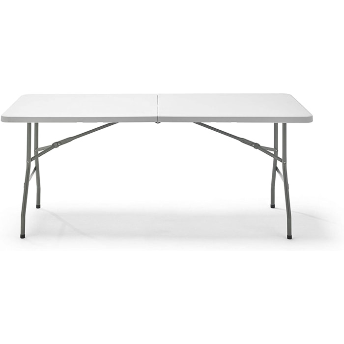 Mesa rectangular plegable multifuncional 183 x 76 x 74 cm, sistema compacto de plegado de patas y asa para su desplazamiento