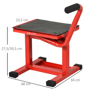 Plataforma Elevadora Altura Ajustable 27,5-39,5 cm Elevador para Motocicletas con Manivela Base Antideslizante Soporte de Elevación Carga 150 kg para Reparación Motocicleta Taller Garaje