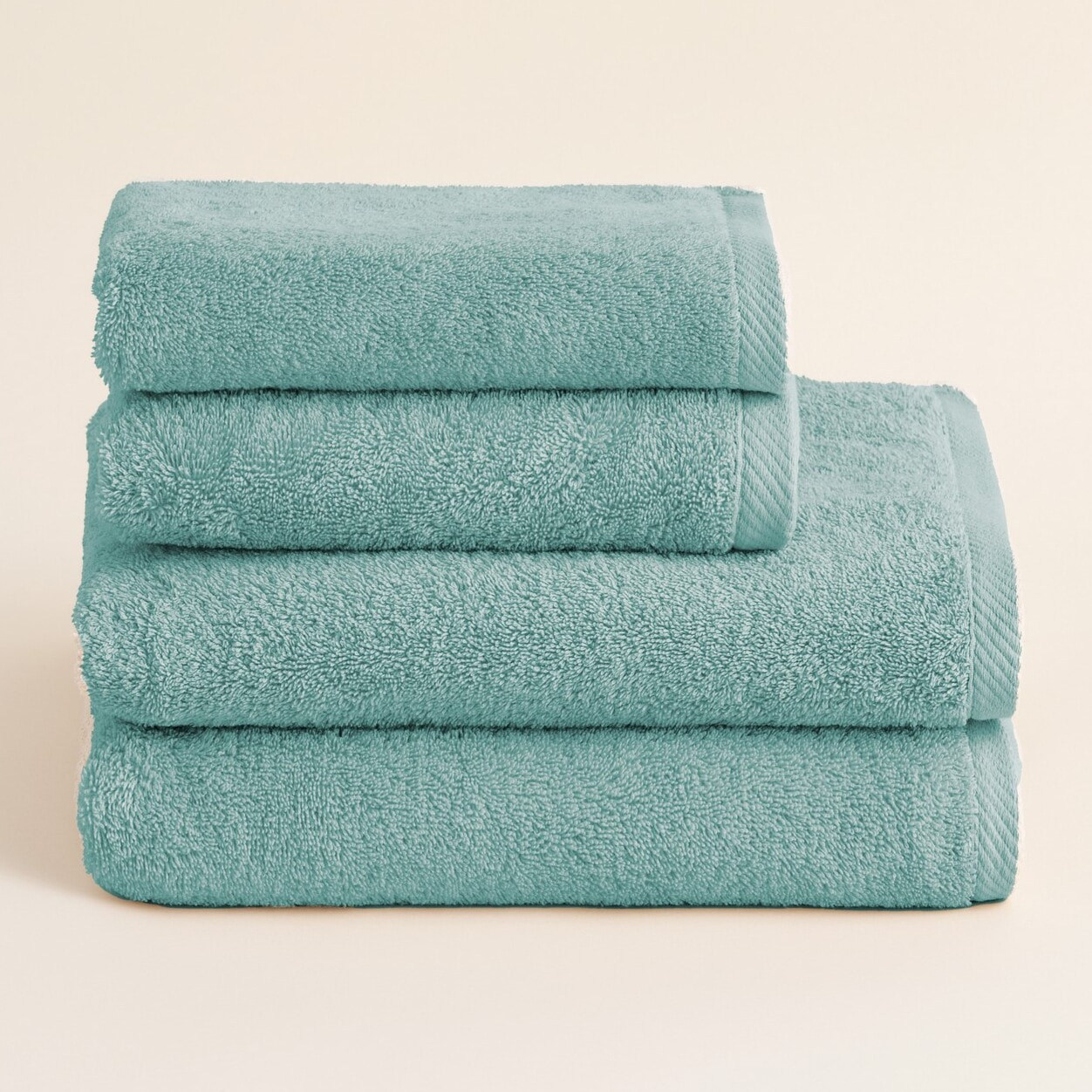 Set de serviettes éponge 100% coton éponge peigné - 600 g/m2 turquoise