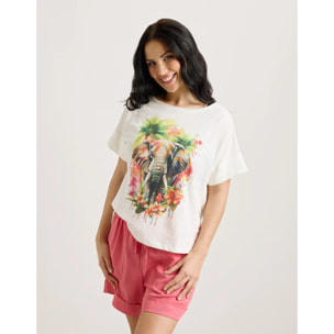 Camiseta Manga Corta Off White - Noltan
