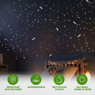Stickers Muraux décoration adhésifs250 phosphorescents étoiles et étoiles filantes