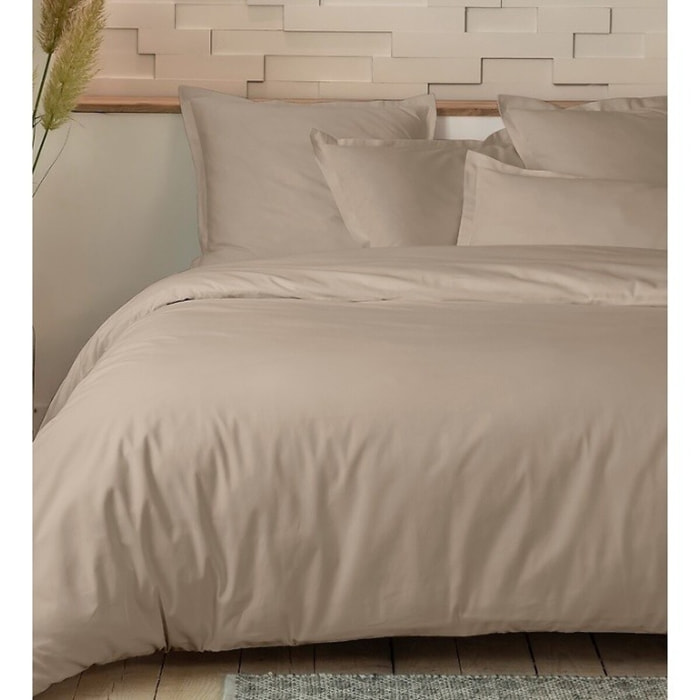 Parure De Couette 3pcs 100%percale De Coton 80 Fils/cm2-uni Lin
