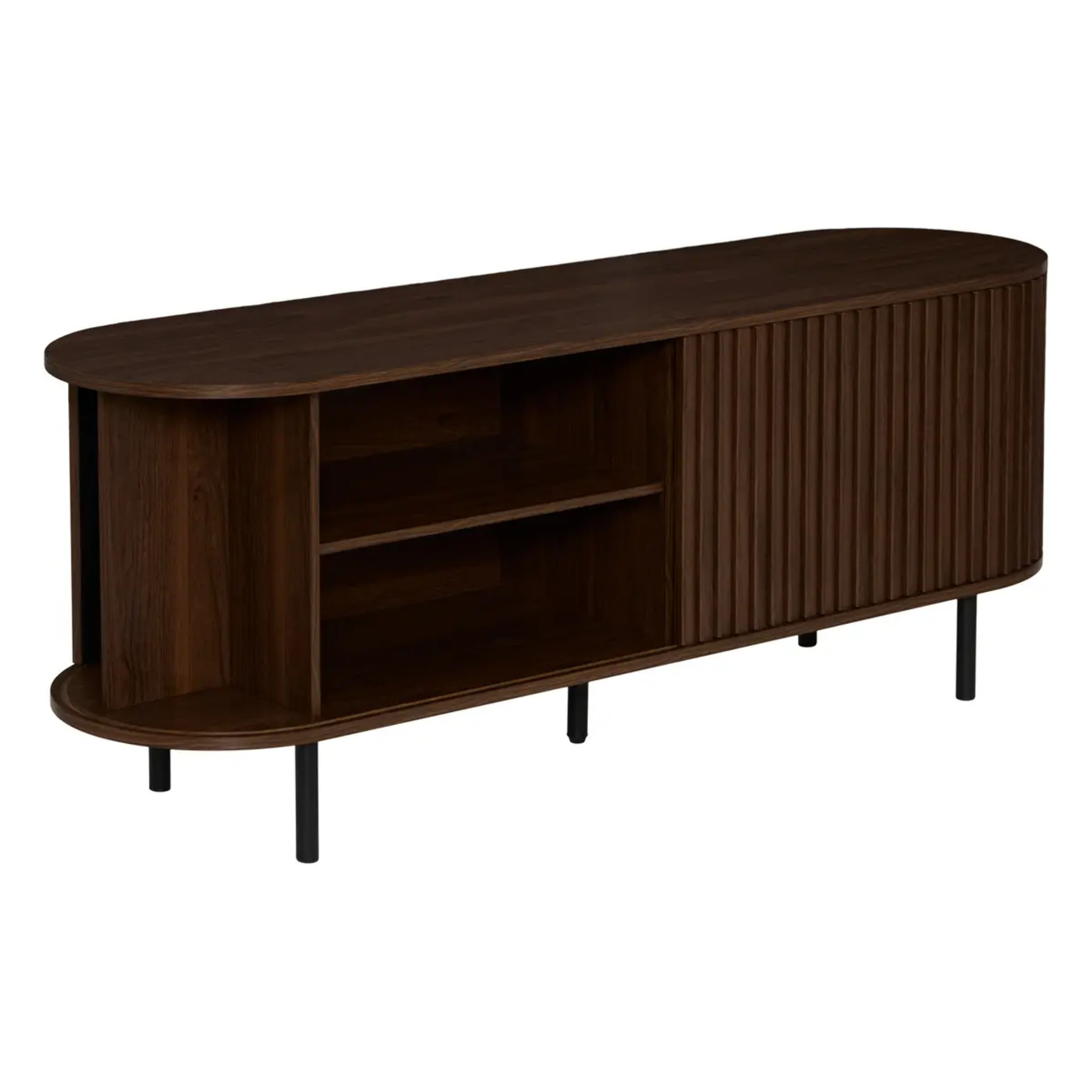Meuble TV Alcôve ovale 40x140cm 2 portes marron