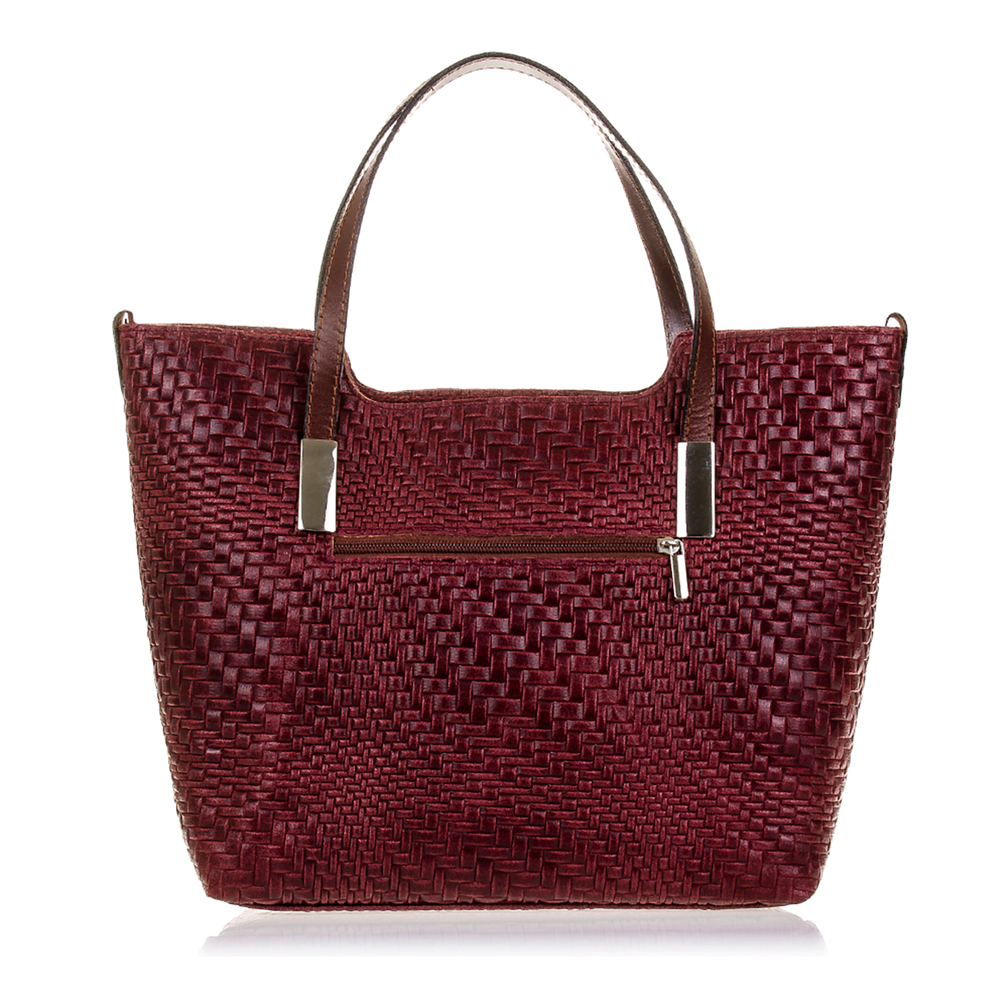 Filippa Borsa tote Donna.Pelle autentica Camoscio Incisa Intrecciata