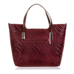 Filippa Borsa tote Donna.Pelle autentica Camoscio Incisa Intrecciata
