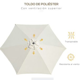 Sombrilla Reclinable de Aluminio Poliéster ÃƒÅ½Â¦2,7x2,35m Crema