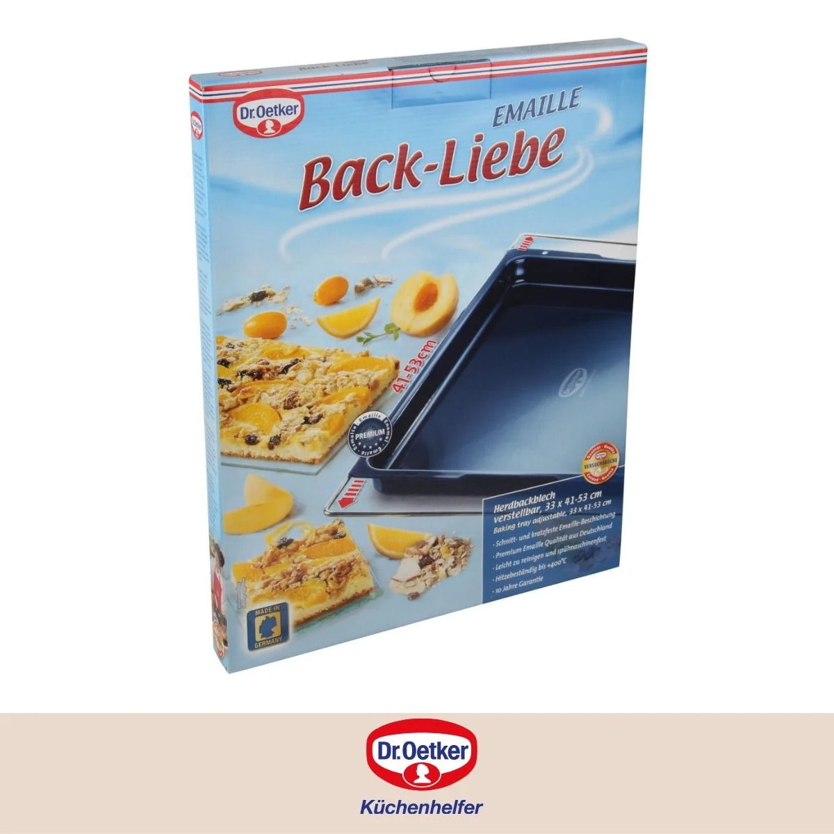 Plaque four extensible 41-53 x 33 cm Dr Oetker Back Liebe