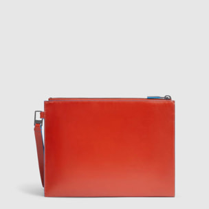 Piquadro Pochette porta iPad®mini in pelle con polsiera rimovibile e tasca per AirPods®