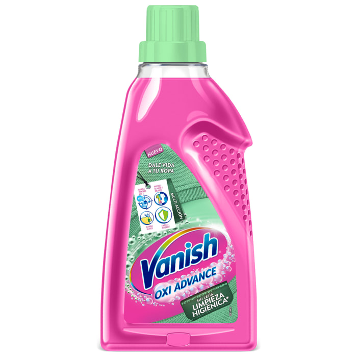 Vanish Oxi Advance Higiene - Quitamanchas multibeneficio para la ropa, limpieza higiénica, elimina olores y potenciador del lavado, en gel, sin lejía - 1500 ml