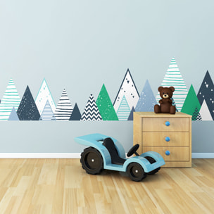 Stickers muraux enfants - Décoration chambre bébé - Autocollant Sticker mural géant enfant montagnes scandinaves ZORKA