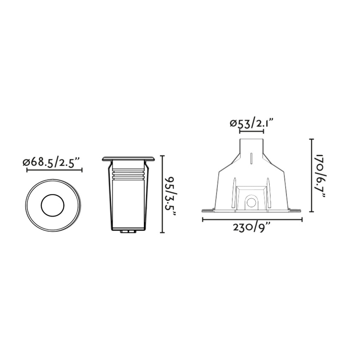 NOK 68 Lampe encastrable piscine nickel mat