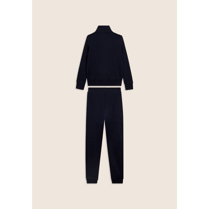 Tuta sportiva bambina in cotone con zip