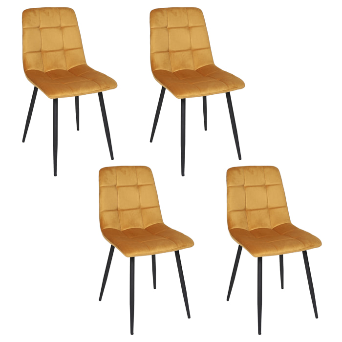 Chaise Mateo Jaune Moutarde - Lot De 4
