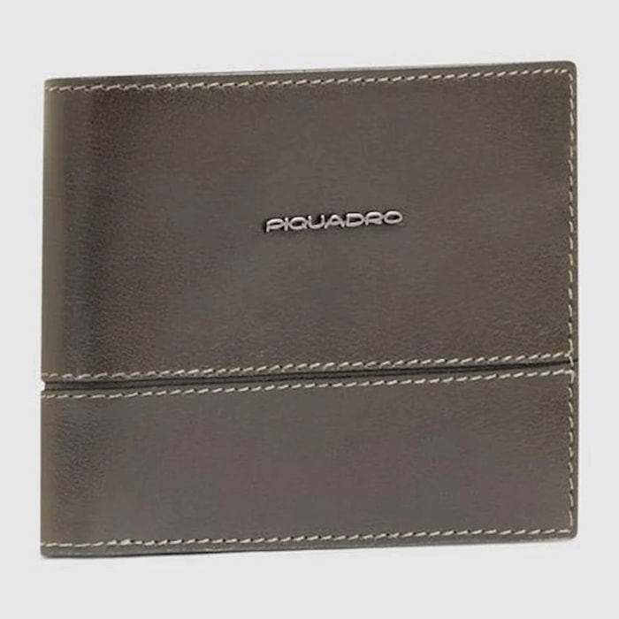 Piquadro Portafogli con portamonete, porta carte di credito, volantino staccabile e protezione RFID