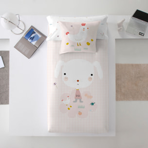 Haciendo el Indio - Funda Nórdica Estampada - Reversible - Infantil - Cierre Solapa - 100% Algodón - Incluye 1 Funda de Almohada - Granja