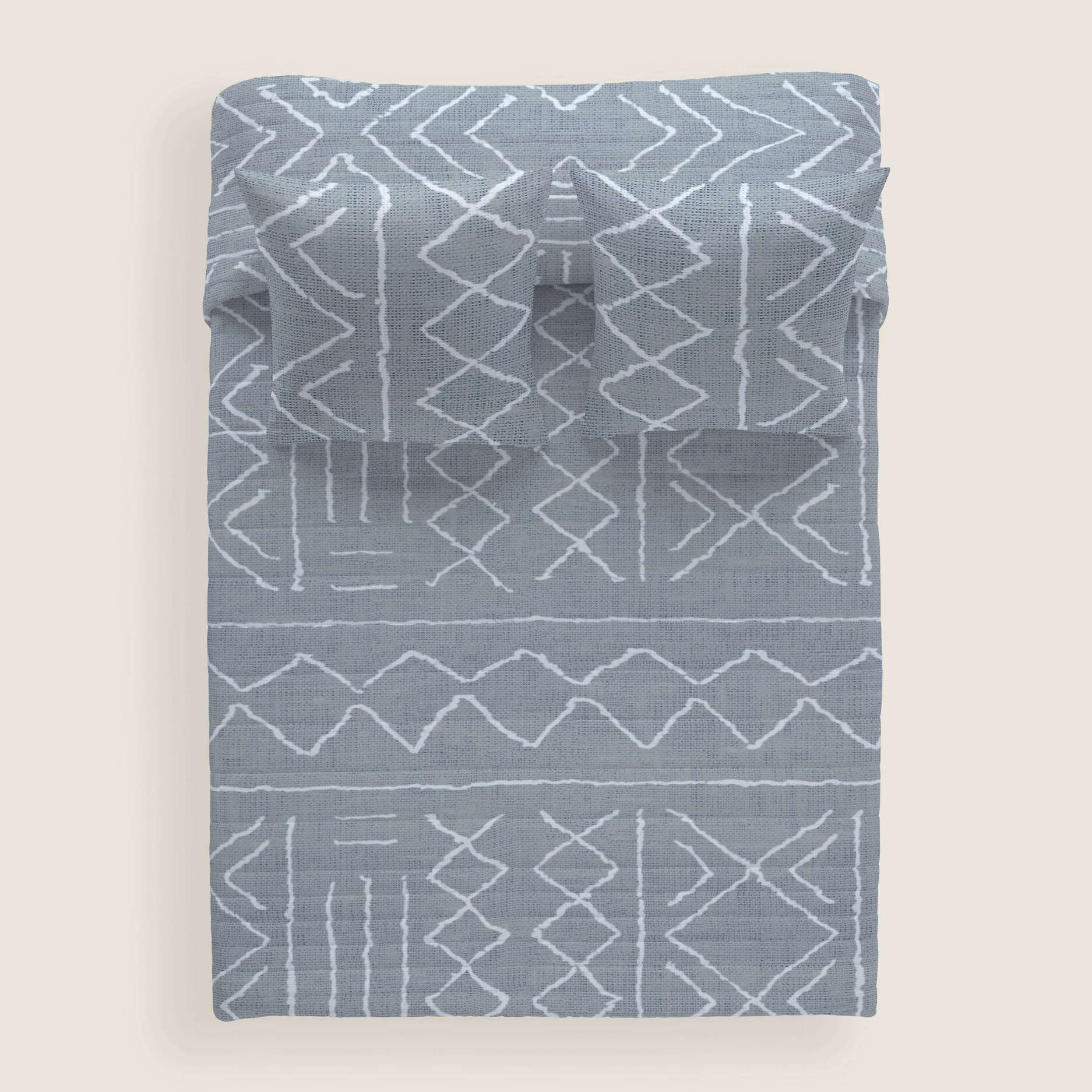 Colcha Bouti Estampada - 2/3 Piezas - 100% Poliéster - Microfibra - 70 gr/m² - Nauek Grey