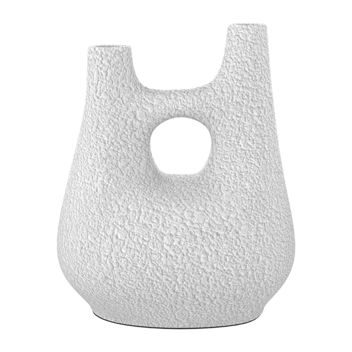 Vase décoratif blanc en terre cuite H42cm - Cruz