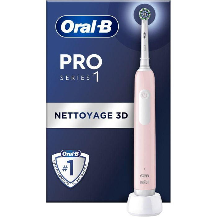 Brosse à dents électrique ORAL-B Pro 1 Rose Cross Action + 1 brossette