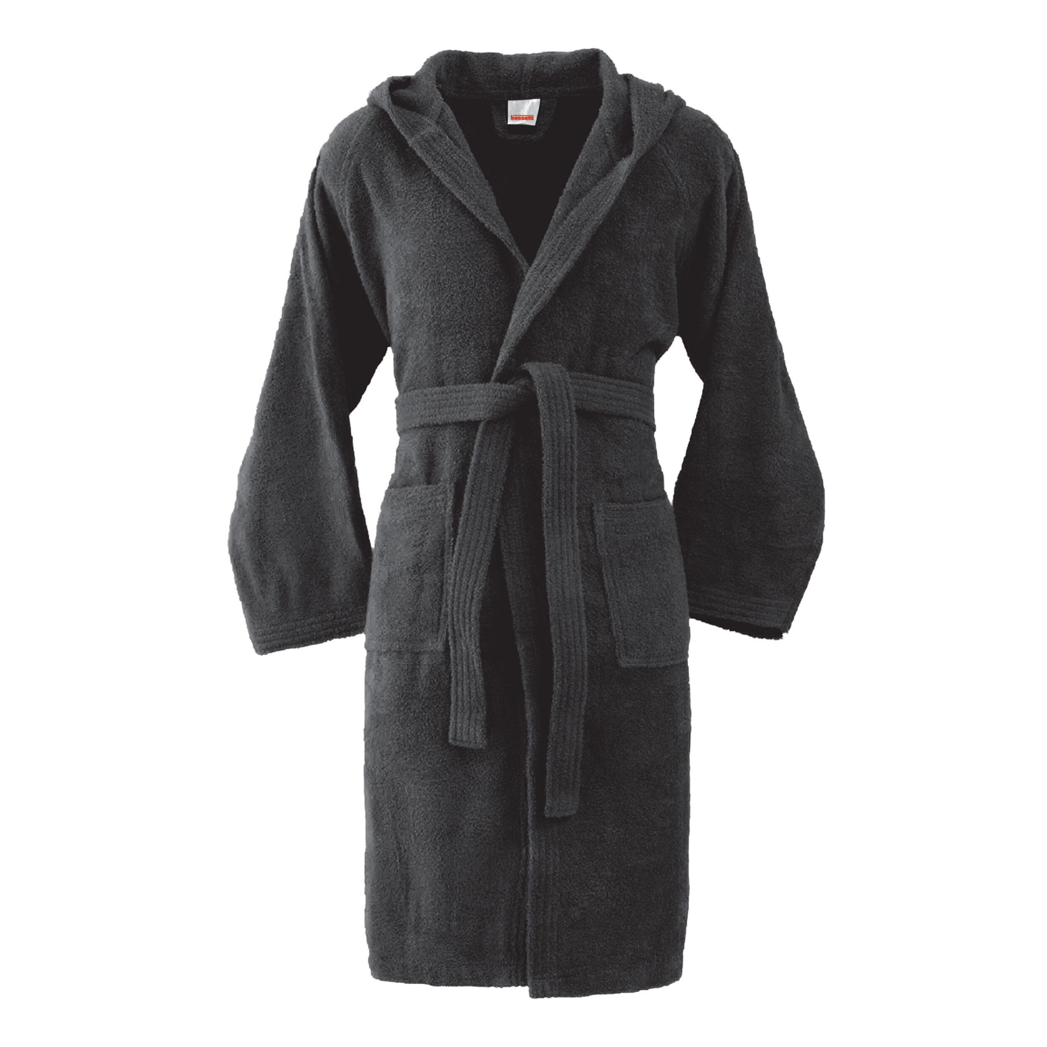 Bassetti Morbido Accappatoio 360 gr con Cappuccio 100% Cotone Uomo Donna Spugna Taglie Forti - ITALY Designed - Collezione VIVIAN - FUMO FA