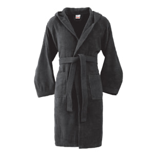 Bassetti Morbido Accappatoio 360 gr con Cappuccio 100% Cotone Uomo Donna Spugna Taglie Forti - ITALY Designed - Collezione VIVIAN - FUMO FA