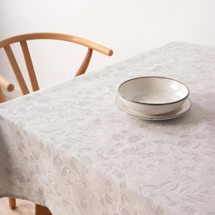 Nappe anti-taches jacquard Bacoli 32010D2 Gris Âme